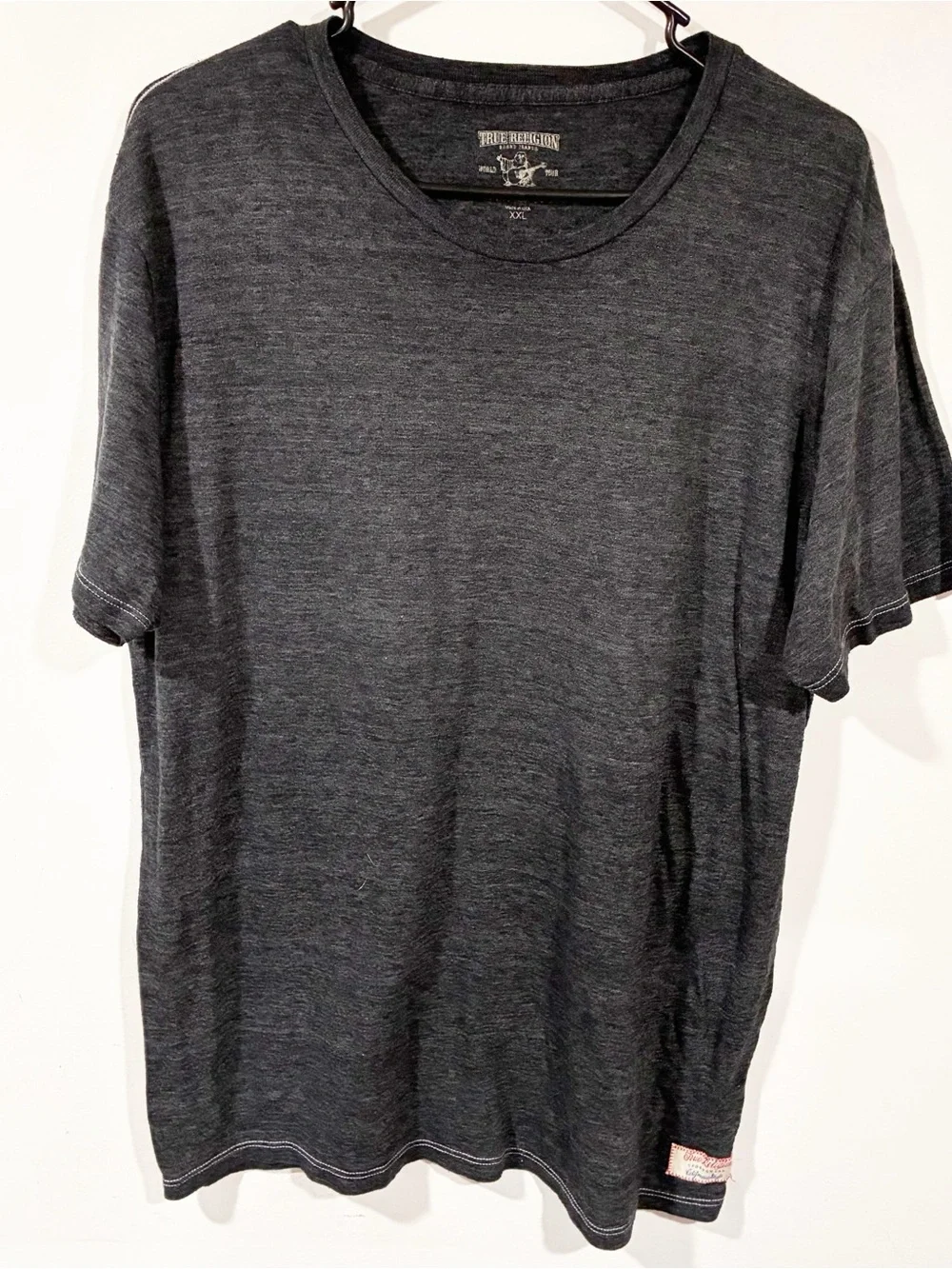 True Religion‎ Faded Grey Big Buddha Mens Short Sleeve XXL Graphic Tshirt